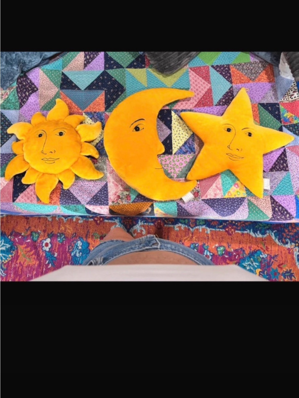 Rare Vintage 90s Salamander Graphix Celestial Star, Moon, and Sun Face Plush